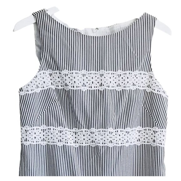 NWT Maggy London Striped Lace Trim Dress, size 10, Gray/white - Picture 7 of 12